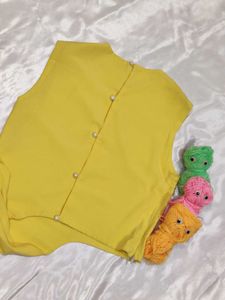 Yellow Tie-Waist Top