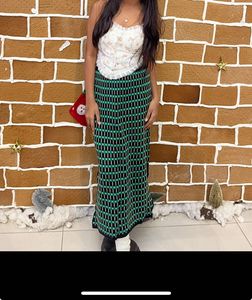 Top Green Patterned Maxi Skirt(both)