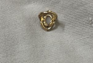 Gold-Plated Artificial Stones Studded Ring