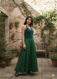 Green Maxi Skirt & fTop