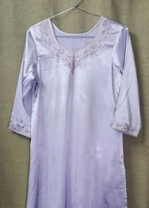 Embroidered Satin Kurta Set ✨
