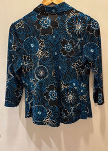 Floral Ruffle Front Shirt