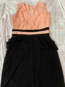 peach black dress