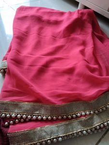 Pink Embellished Saree