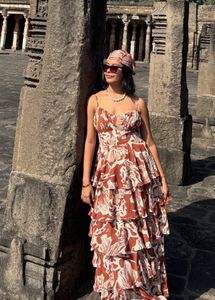 Floral layered maxi dress