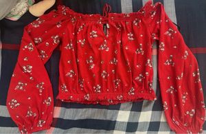 Red Floral Top 🌺