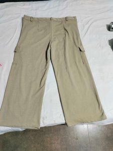 Wide Leg Khaki Cargo Pants