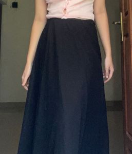 Solid Black Wrap Skirt