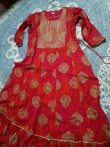 Red Printed Kurta