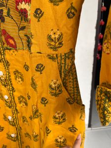 Mustard Printed Kurta