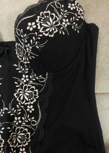 Black Goth Lace Floral Corset