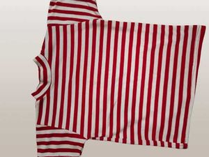 Mock Neck Red And White Top