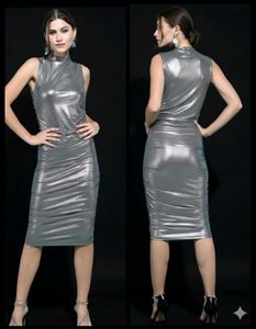 With Tag Silver Bodycon Dress