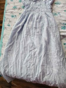 Blue Gathered Dress