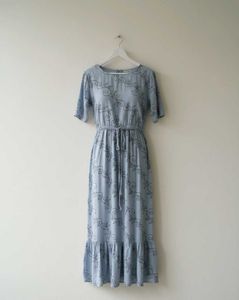 Blue Printed Maxi Dress