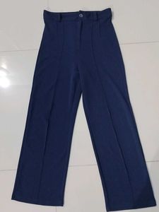 Kotty Straight Fit Blue Formal Trousers