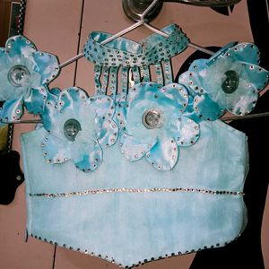 Blue Flower Girl Dress