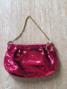Preloved Coach Poppy Sequin Red Magenta Pouch