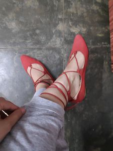 Koovs Red Ballet Flats