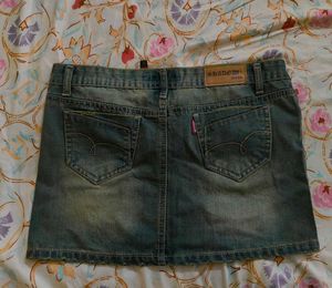 washed/faded Denim Mini Skirt