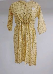 Vintage-Style Yellow Print Frock