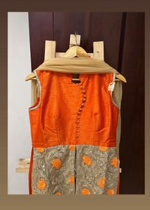 Brand New Orange Embroidered Kurta Set