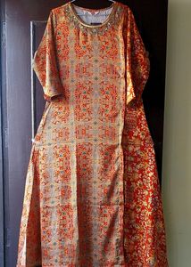 A Line Partywear Kurti In Double Print