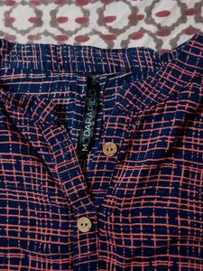 Blue &amp; Pink Plaid Button-Up Tunic