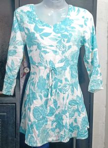 Women Sky Blue Floral Print Cord Sets