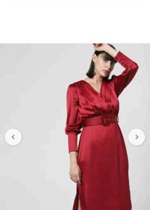 Wrap-Style Sheath Dress with Belt