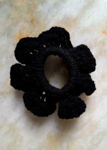 Black Crochet Scrunchie
