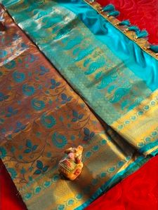 Silk Saree with Paisley and Floral Design