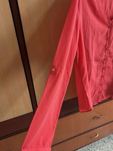 Zink London Solid Shirt - Coral Colour