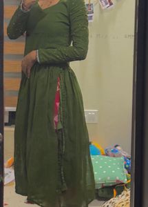 Green Heavy Worked Kurta!