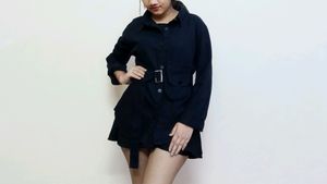 Korean Winter Shirt With Pocket Waist Belt