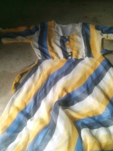 Striped Dress with Buttons