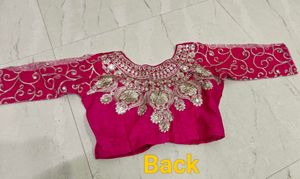 Pink Beaded Saree