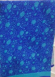 Blue Floral Dress Material