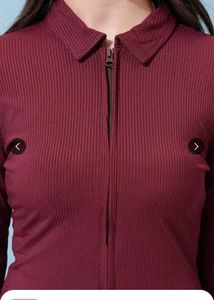 Burgundy Ribbed Knit Set