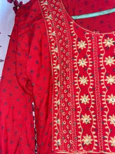 Red Embroidered Kurti