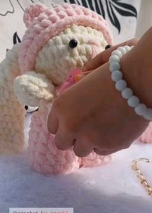 Crochet Bunny Doll, Fully Handmade Stuffed Toy