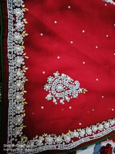 Beautiful Motiya Embroidery Saree And Blouse Work