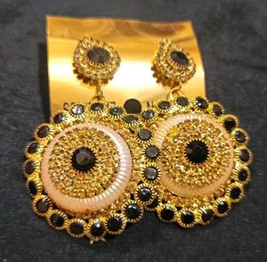 Statement Earrings - Gold &amp; Black