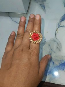 Red Rose Statement Ring