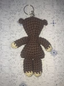 Crocheted Teddy Bear Keychain