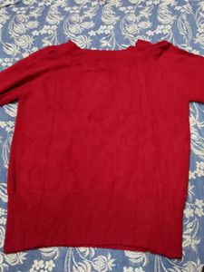 Red Boat Neck Sweater