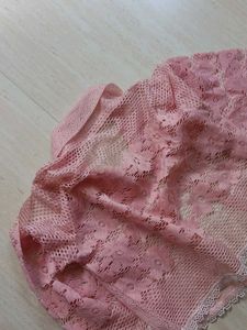 Vintage Pink Lace Cardigan and denim jacket