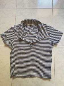 Striped Polo Crop Top