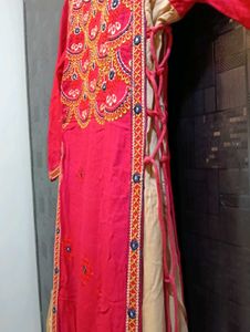 Red &amp; Gold Embroidered Traditional Dress
