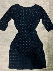 Patterned Black Kurta